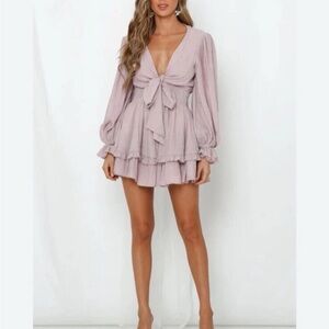 Hello Molly Lost Somebody Dress 
Elegant Lavender Long Sleeve Dress